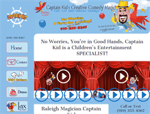 Tablet Screenshot of captainkidmagic.com